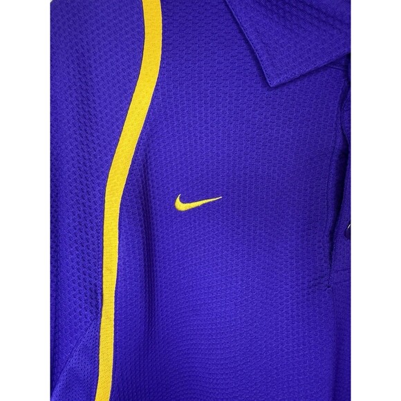 Nike LSU Tigers Shirt Mens Large Purple Dri Fit Polo Football NCAA - Picture 4 of 11